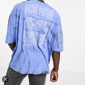 NWT blue tie dye asos short sleeve tee unisex size 2xl